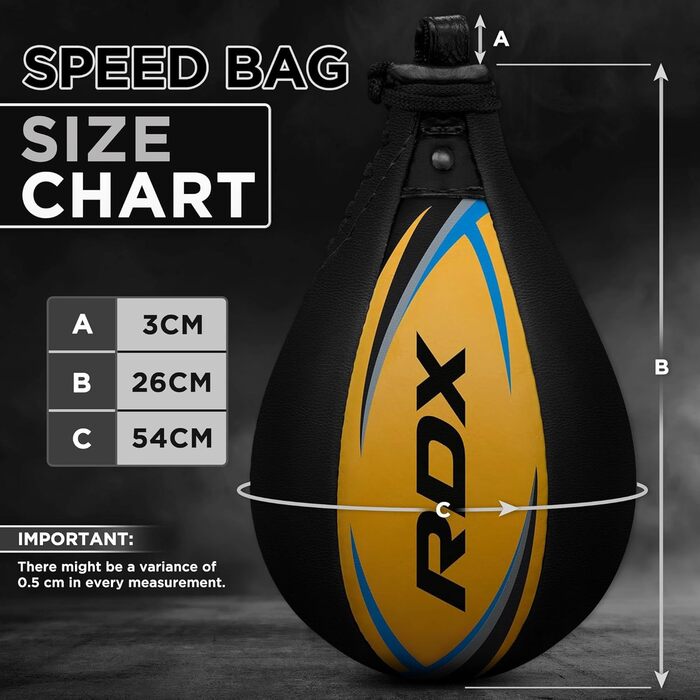 Боксерська груша RDX Speed Bag з поворотним кріпленням, шкіряний, для ударів, MMA, муай-тай, фітнесу, тренувань, кікбоксингу, домашнього залу, жовтий