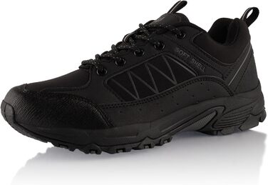 Трекінгові черевики Softshell для жінок та чоловіків. Черевики для хайкінгу та трейлраннінгу, 44 EU, чорний/сірий