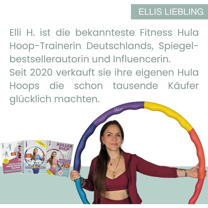 Оригінальний обруч Elli Hoop M 1,3 кг для фітнесу та схуднення, гімнастичний хулахуп для початківців