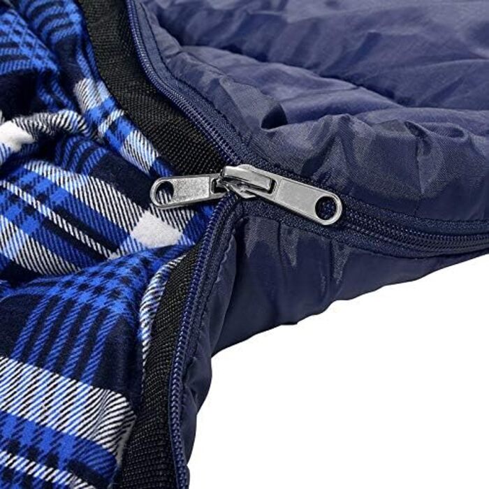 Спальний мішок для дорослих Baumwoll-Flanell, 100% бавовна, для кемпінгу, походів, 3-4 сезони, блакитний