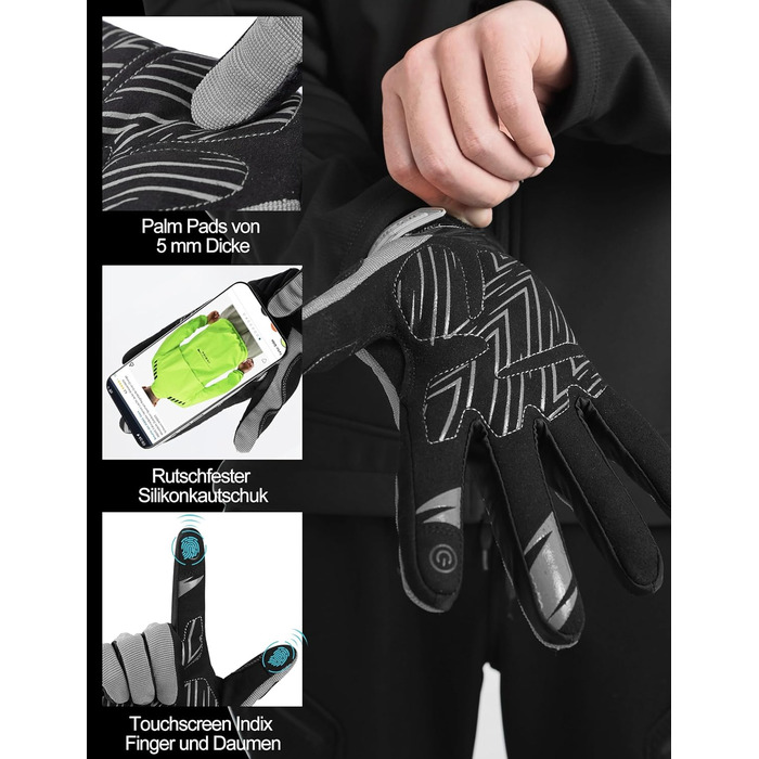 Рукавички INBIKE MTB для мотокросу та гірського велосипеда з захистом пальців TPR та SCR-подушечкою, сірі, розмір M