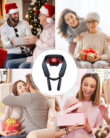 Масажер для шиї та плечей Comfier 2026 з графеновим підігрівом, 4D Shiatsu, бездротовий, для глибокого масажу шиї, плечей та спини, подарунок для жінок та чоловіків, темно-синій