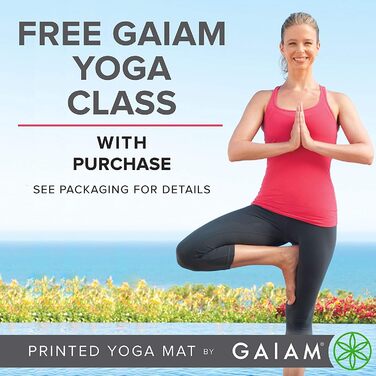 Килимок для йоги Gaiam Premium Print, антиковзкий, для фітнесу, пілатесу та всіх видів йоги