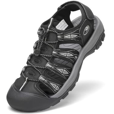 Чоловічі сандалі FLARUT для активного відпочинку та туризму (42 EU, чорно-білі)