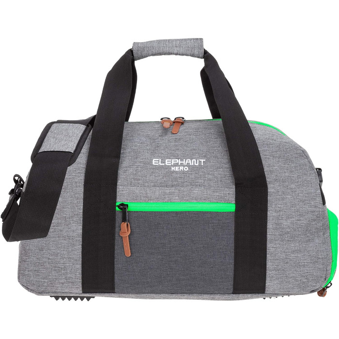 Спортивна сумка Elephant Hero Signature з відділенням для взуття, для хлопців, дівчат, жінок і чоловіків, сіро-зелена