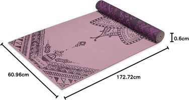 Килимок для йоги Gaiam преміум 6 мм, двосторонній, нековзний, для йоги, пілатесу та фітнесу, 172,7×61 см