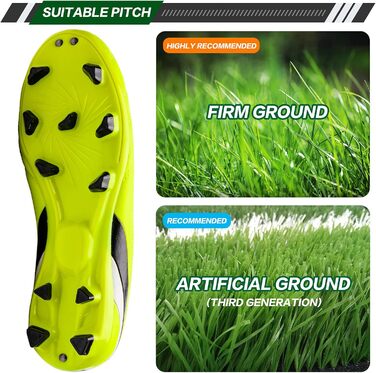 Дитячі футбольні бутси FG для хлопчиків та дівчаток, розмір 31 EU, S2116, лимонно-жовтий колір