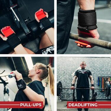 Набори для важкої атлетики BEAST RAGE: хрестовини, ремені для зап'ястя, неопренові пов'язки, неслизькі фітнес-бандажі для чоловіків та жінок (червоний)