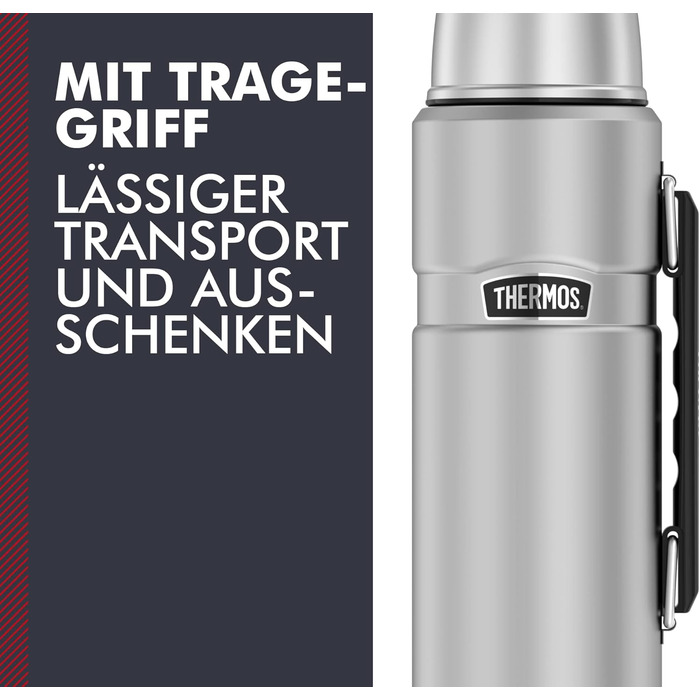 Термос Thermos Stainless King 1,2 л з ручкою, матова нержавіюча сталь