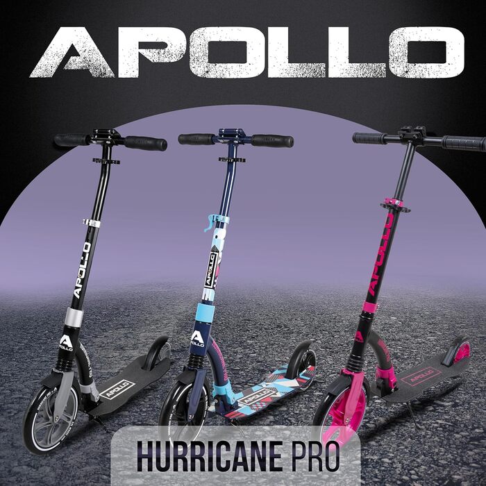 Самокат Apollo Hurricane 230 мм XXL для міста, складаний з амортизацією, для дорослих та дітей від 7 років