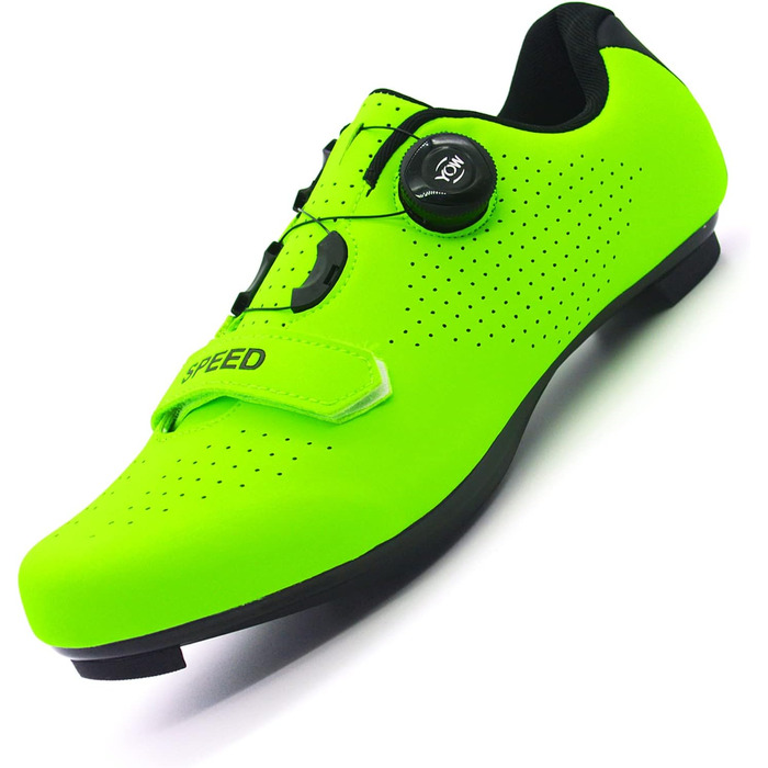Велотуфлі для їзди на велосипеді: шосе, MTB, спіннинг. Сумісні з SPD/SPD-SL. Для чоловіків та жінок (44 EU, Зелений)