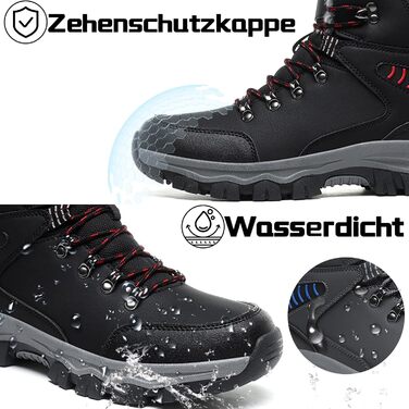 Чоловічі зимові чоботи Frysen, утеплені, водонепроникні, теплі, для активного відпочинку та трекінгу, 39-47 EU (Чорний, 44 EU)