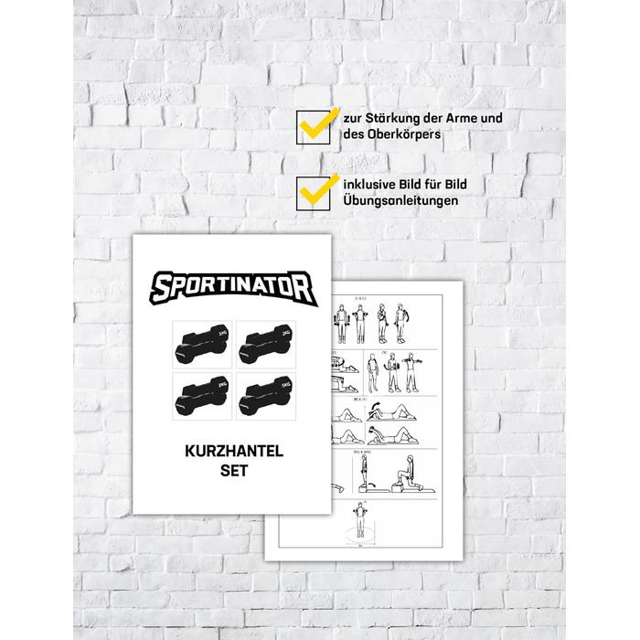 SPORTINATOR Гантелі 2 шт. по 2 кг, шестигранні, чорні, для дому та спортзалу, унісекс, силові тренування