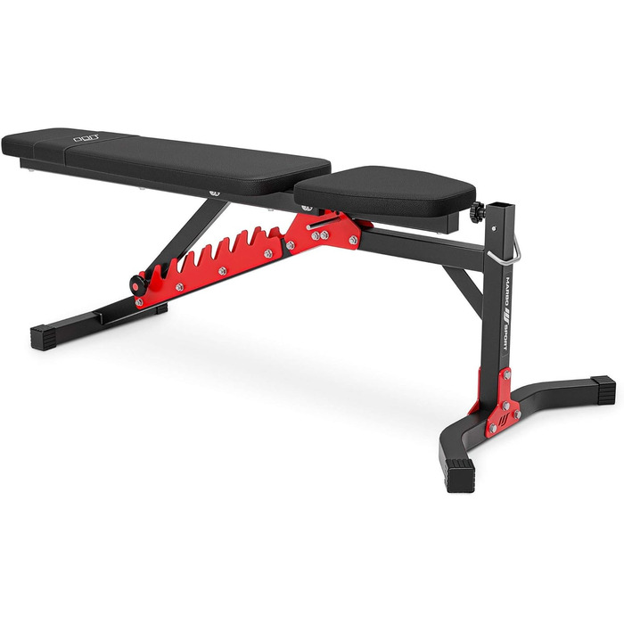 Регульована лавка для жиму Marbo Sport MH-L115, універсальна фітнес-лавка, чорна, для тренажерного залу