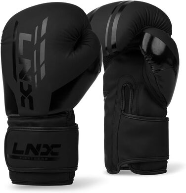 Боксерські рукавички LNX Challenge 16 унцій, чорні, для чоловіків, жінок і дітей – для боксу, кікбоксингу, муай-тай, ММА, єдиноборств