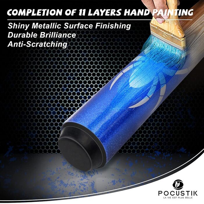 Набір більярдних київ POCUSTIK (2 шт.), 58'' - білий/синій, для дорослих, ергономічні, з канадського клена