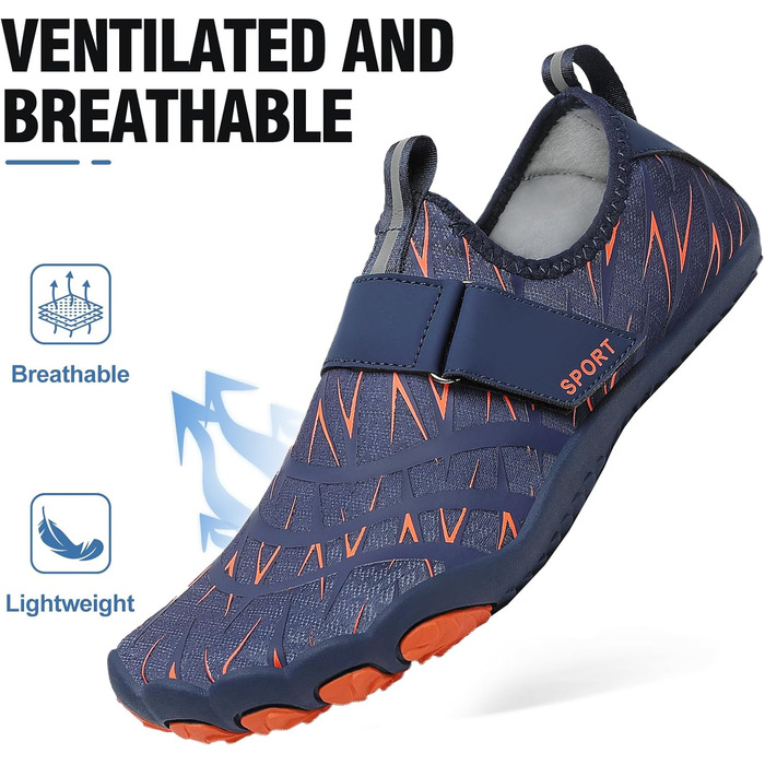 Чоловічі та жіночі аквашузи для плавання та відпочинку на пляжі, швидковисихаючі, антиковзаючі, розмір 35-47, колір блакитний