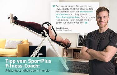 Інверсійний тренажер SportPlus Inversionsbank: стіл для розтяжки хребта, білий/бежевий, до 135 кг