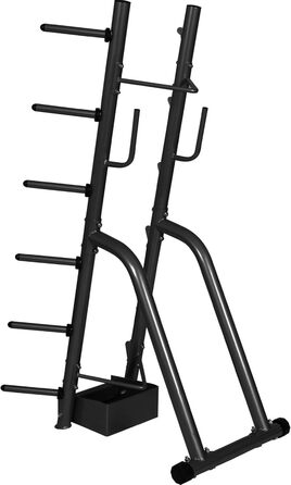 Стійка для гантелей GORILLA SPORTS, сталева, чорна, 70x80x170 см, до 300 кг — стійка для гантелей, дисків, штанги