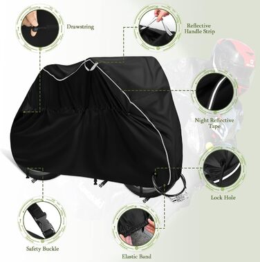 Водонепроникна захисна накидка для мотоцикла Motorrad, 210D, UV-захист, зимова, 245 x 105 x 125 см