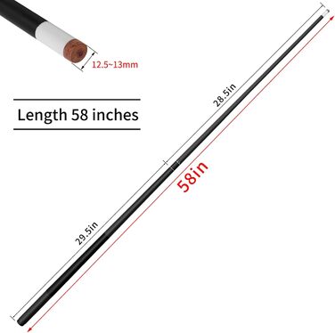 Набір для більярду Kmise Pool-Stick Set: професійний кий для більярду, 147 см, чорний. Підходить для гри вдома, в барі та в клубі.