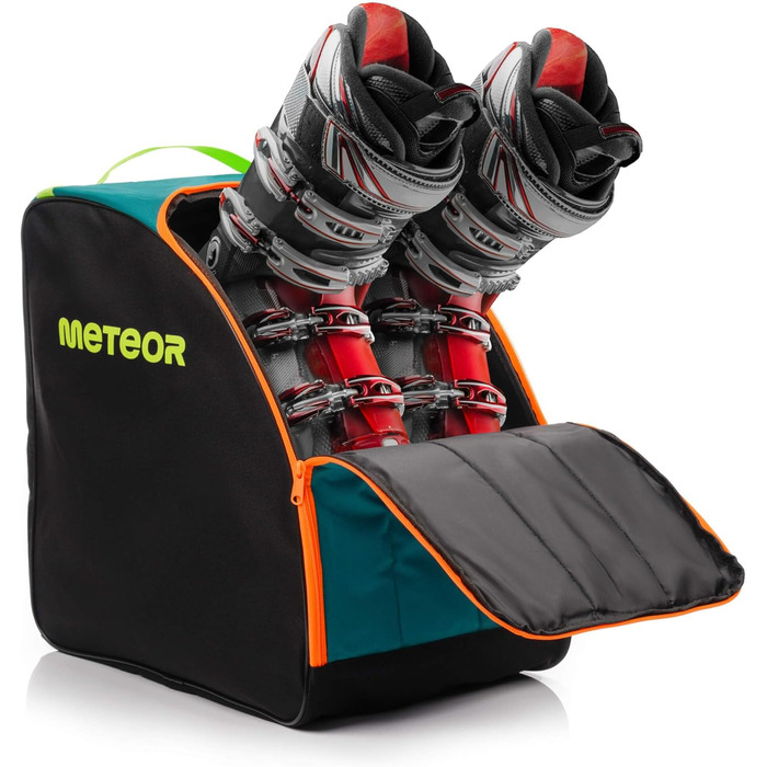 Чохол для лижних черевиків Meteor - компактна сумка для черевиків та рукавиць. Водонепроникний, легкий та міцний, ідеальний для подорожей та зимового спорту. (Зелений/Чорний, рюкзак для лижних черевиків)
