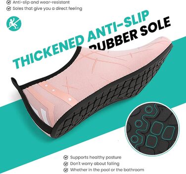 Чоботи для плавання чоловічі та жіночі: легкі, швидковисихаючі, антиковзкі аквашузи для пляжу, басейну, серфінгу (42 EU, 857 Рожевий)