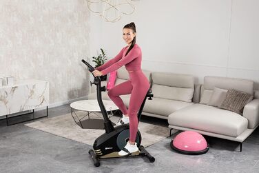 Велотренажер Hop-Sport Spark для дому, 9 кг маховик, 8 рівнів навантаження, пульсометри, комп'ютер, до 120 кг, золото