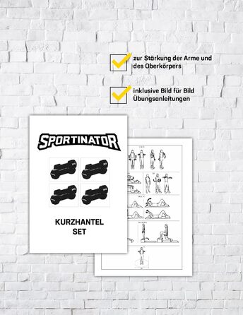 SPORTINATOR Гантелі 2 шт. по 2 кг, шестигранні, чорні, для дому та спортзалу, унісекс, силові тренування