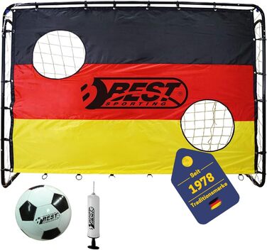 Дитячі футбольні ворота Best Sporting 213x152 см з тентом-мішенню, м'ячем і насосом, набір для футболу, дизайн Німеччина