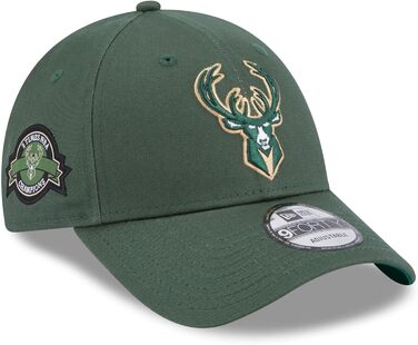 Кепка New Era Milwaukee Bucks NBA з нашивкою збоку, зелена, 9Forty, регульована, темно-зелений