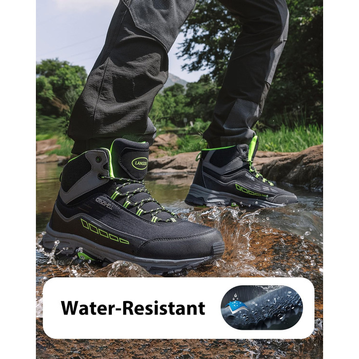 Водонепроникні трекінгові черевики для чоловіків та жінок, Outdoor, розмір 37-46 EU, чорний/зелений
