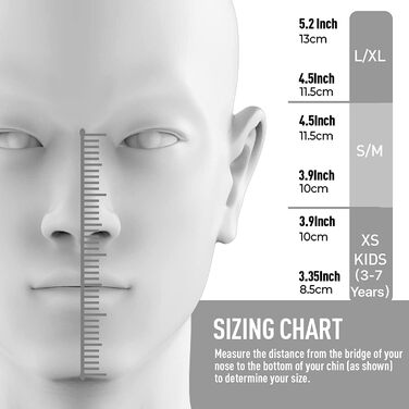 Маска для снорклінгу G2RISE® з трубкою, складна, CO2-безпечна, повна маска з кріпленням для камери, для дітей та дорослих (XS, чорно-біла)