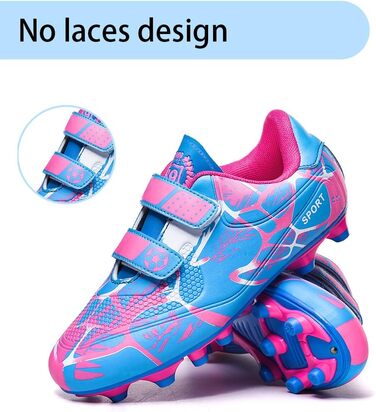 Дитячі футбольні бутси для хлопчиків та дівчаток, Outdoor, тренувальні, для штучного газону, шипові, Unisex, 28-37EU (37 EU, Рожевий)
