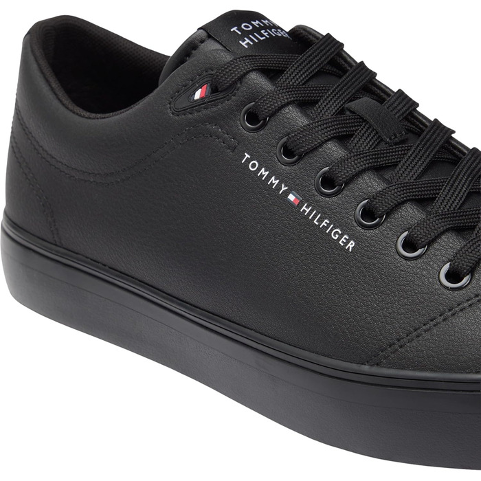 Чоловічі шкіряні кросівки Tommy Hilfiger Th Hi Vulc Core Low LTH Ii ESS (FM0FM05511), чорні, розмір 44 EU