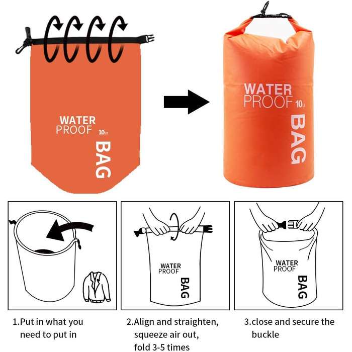 Водонепроникна сумка Uncle Paul 2L Orange - для каякінгу, риболовлі, кемпінгу та водних видів спорту