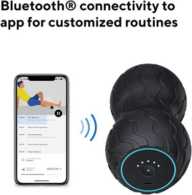 Ергономічний масажний ролер Therabody Wave Duo з Bluetooth, для спини, шиї та хребта, 5 режимів вібрації