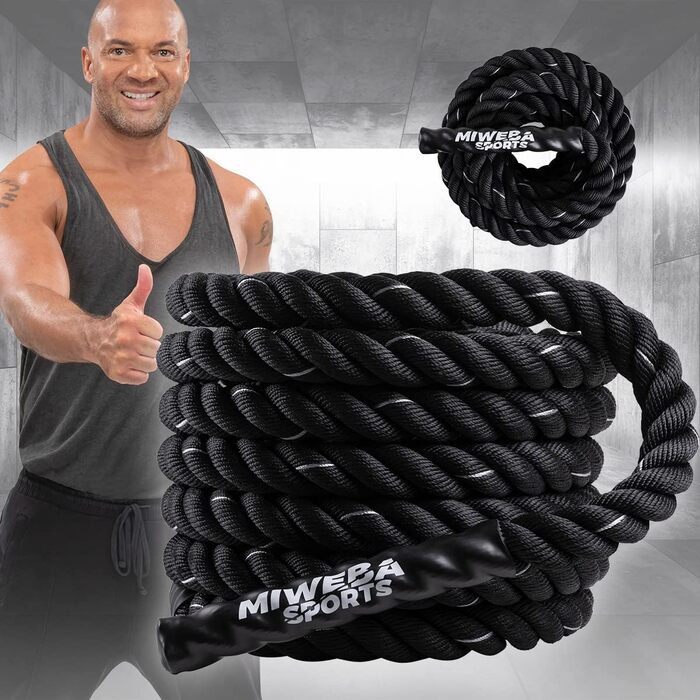 Тренувальний батл-роуп Miweba Sports BR100 12 м, Ø 40 мм для фітнесу, кросфіту, залу та вулиці