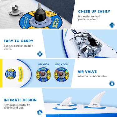 Надувний SUP Борд Tuxedo Sailor Stand Up Paddle Board з преміум аксесуарами для дорослих та підлітків