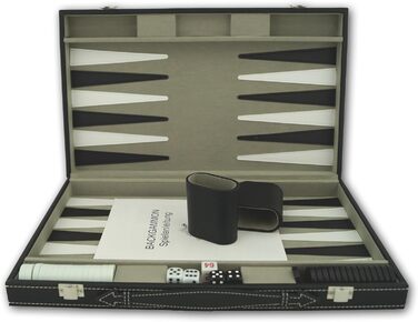 Набір для гри в нарди PrimoGames Attaché, штучна шкіра, фетрова підкладка, 48x38 см, з кубиками та стаканчиками