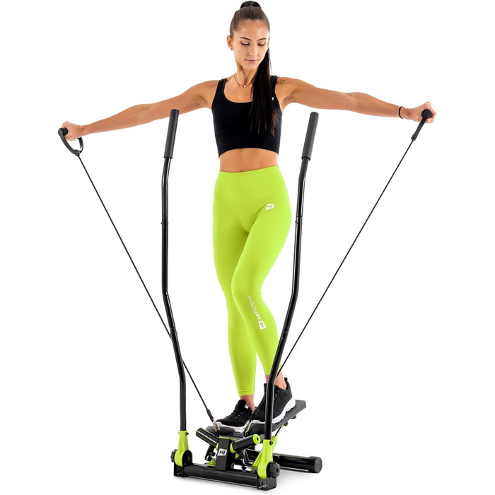 Степпер Hop-Sport HS-45S Slim Up-Down-Side для дому, тренажер для всього тіла, з комп'ютером, лаймовий