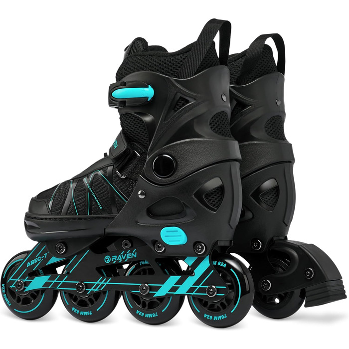 Інлайнери роликові ковзани RAVEN Expert, дитячі та дорослі, регульовані (40-43, 25,5-28 см), колір м'ятний
