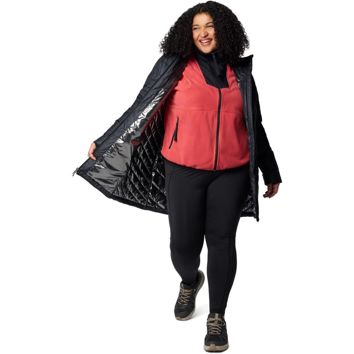Жіноча зимова куртка-пальто Columbia First Generation Heavenly Long Hooded Jacket, чорна, розмір L