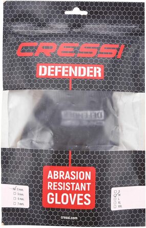 Рукавички Cressi Defender Black 2mm для дайвінгу з Dyneema/HPPE