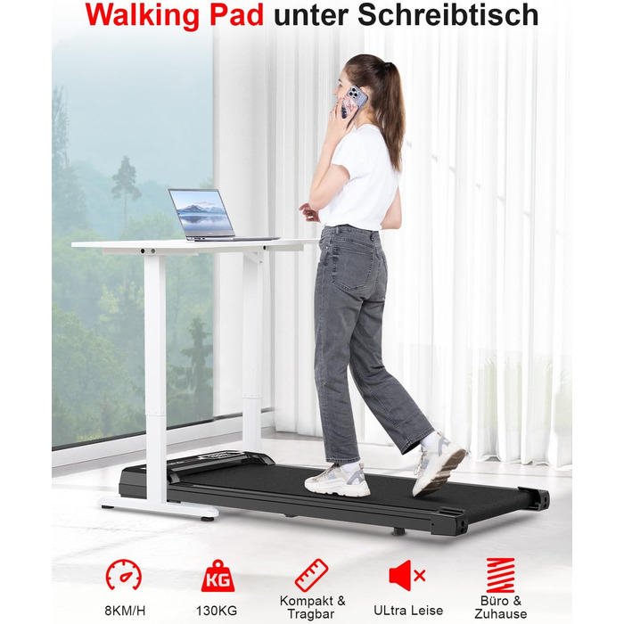 Walking Pad Laufpad - Біговий килимок для дому (Gehband Walkpad) чорного кольору