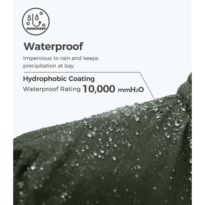 Wantdo Дана Водонепроникна Лижна Куртка, Вітрозахисна, Зі штучним хутром, для гірськолижного спорту та сноубордингу (Зелена, XXL)