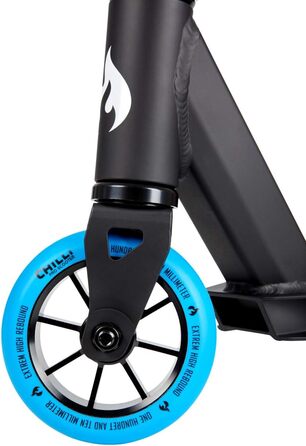 Скутер для трюків Chilli Pro Base/Rocky/Reaper - парк та вулиця, для початківців та професіоналів, H=82см, чорний/синій