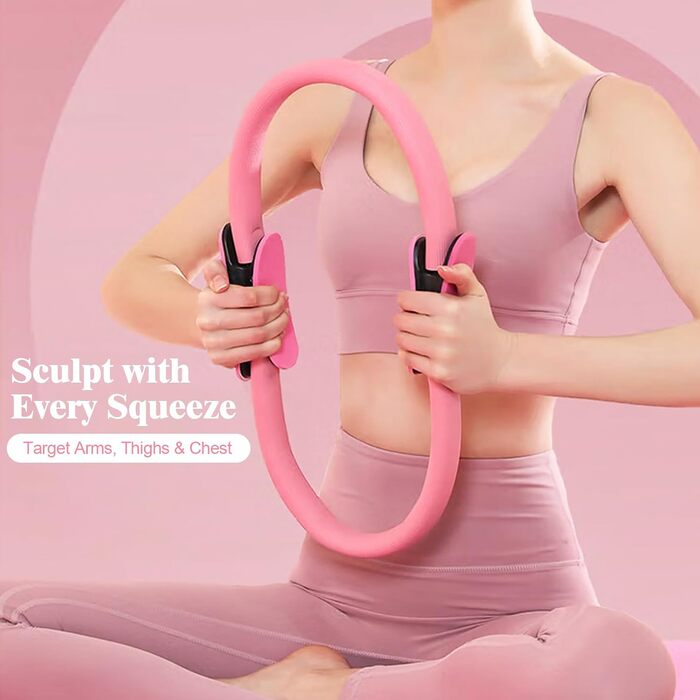 Комплект для пілатесу для жінок Home Pilates Essentials Kit 13-в-1: кільце, м'яч, 5 гумок опору TPE, утяжелители для щиколоток, еспандер-вісімка, стрічка для розтяжки та водонепроникна сумка (13 предметів)