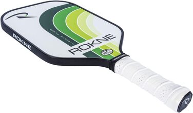 Професійна ракетка для піклболу ROKNE Curve Classic з фіброволокна, USAPA сертифікована, ProGrit текстура для максимального спіну і потужності, з чохлом (лаймова)
