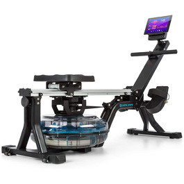 Гребний тренажер Capital Sports для дому з водним опором, складаний Waterrower до 150 кг, алюмінієва напрямна 80 см, 6/8 рівнів, бак 13-14 л